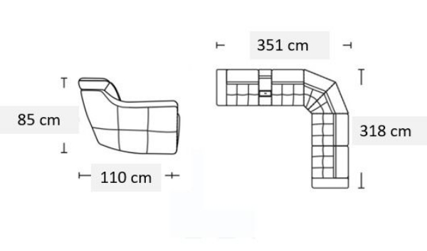 Imagen de Sala Modular con 3/Rec. Eléctricos 99015